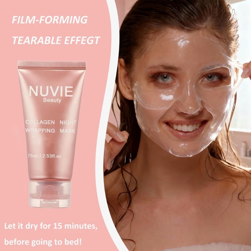 NWT NUVIE Collagen Night Wrapping Mask 2.53 Fl. Oz. - Picture 2 of 14